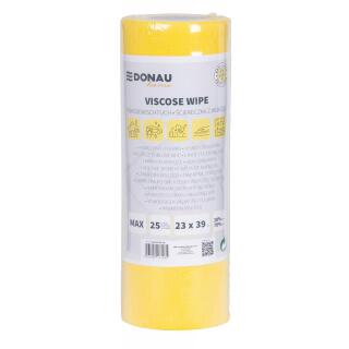 Ścierki na rolce Donau HOME 23 x 39 cm, 25 sztuk, uniwersalne, wiskoza 70% żółte