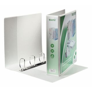 Segregator ofertowy Leitz A4 Maxi, panoramiczny na 500 kartek, ringowy 4DR/50mm, grzbiet 77 mm, 3 kieszenie na okładce biały