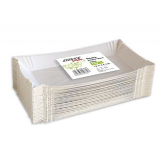 Tacki papierowe Stella Service Pak 100 sztuk, białe 14 x 24 cm