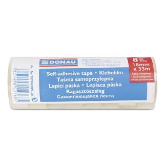 Taśma biurowa Donau 18mm x 33 m, przezroczysta 8 rolek