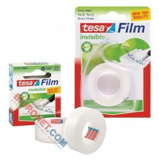 Taśma biurowa Tesa Film Invisible, z podajnikiem Easy Cut 19 mm x 33 m