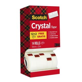 Taśma samoprzylepna Scotch Crystal 19 mm x 33 m, krystaliczna, w pudełku 
