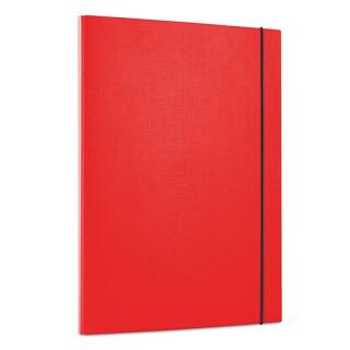 Teczka przestrzenna Office Products A4, grzbiet 1,5 cm, kartonowa na gumkę, 3-skrzydłowa czerwona