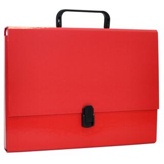 Teczka z rączką Office Products, grzbiet 5 cm, kartonowa czerwona
