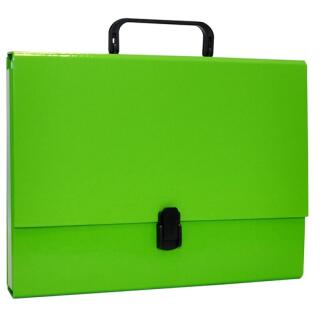 Teczka z rączką Office Products, grzbiet 5 cm, kartonowa jasnozielona