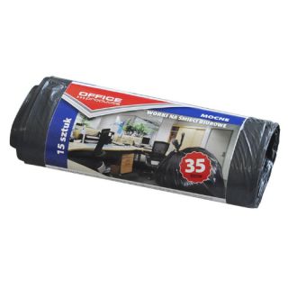 Worki na odpady biurowe Office Products Mocne LDPE, czarne 35L x 15 sztuk