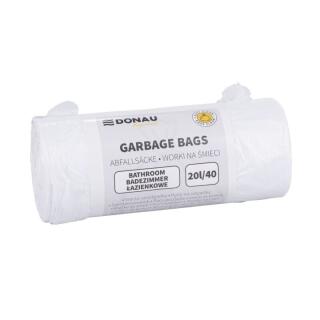 Worki na odpady Donau HOME, łazienkowe HDPE, białe 20L x 40 sztuk