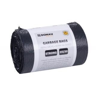 Worki na odpady Donau HOME, mocne LDPE, czarne 35L x 50 sztuk