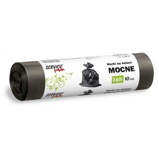 Worki na odpady Stella Service Pack Mocne LDPE, czarne 240L x 10 sztuk