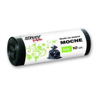 Worki na odpady Stella Service Pack Mocne LDPE, czarne 60L x 10 sztuk