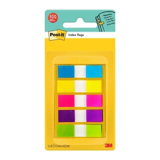 Zakładki indeksujące, 12x43 mm, Post-it 5 x 20 zakładek