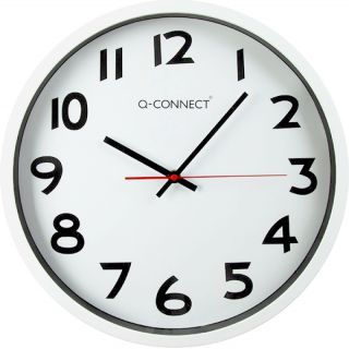 Zegar ścienny Q-Connect Warsaw, średnica 34 cm kolor biały