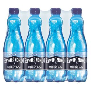 Żywiec Zdrój 0,5L x 12 sztuk, woda źródlana w butelkach PET, Mocny Gaz gazowana - Mocny Gaz