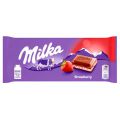 Czekolada Milka Strawberry, mleczna z nadzieniem truskawkowym 100g