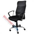 Fotel biurowy Corfu Office Products, obrotowy, mechanizm TILT, tkanina membranowa - siatka i ekoskóra czarny