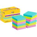 Karteczki samoprzylepne Post-it Super Sticky 47,6 x 47,6 mm, kolekcja Cosmic, 3 kolory bloczków 12 x 90 kartek