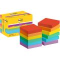 Karteczki samoprzylepne Post-it Super Sticky 47,6 x 47,6 mm, kolekcja Playful, 6 kolorów bloczków 12 x 90 kartek