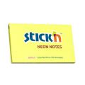 Karteczki samoprzylepne Stick'n 76x127 mm, neonowy bloczek 100 kartek żółty