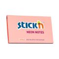 Karteczki samoprzylepne Stick'n 76x127 mm, neonowy bloczek 100 kartek różowy