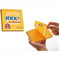 Karteczki samoprzylepne Stick'n z klejem 360 stopni 76x76 mm, bloczek 100 kartek ciemny żółty