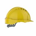 Kask ochronny przemysłowy JSP EVO2 Comfort Plus, hełm wentylowany, regulacja obwodu żółty