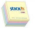 Kostka karteczek samoprzylepnych Stick'n 76 x 76 mm, 4 kolory pastelowe 1 x 400 kartek
