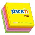 Kostka karteczek samoprzylepnych Stick'n 76x76 mm, 5 kolorów neonowych 1 x 400 kartek