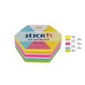 Kostka karteczek samoprzylepnych Stick'n Hexagon 61 x 70 mm, 5 kolorów neonowych 1 x 250 kartek