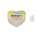Kostka karteczek samoprzylepnych Stick'n Serce 64 x 67 mm, 5 kolorów pastelowych 1 x 250 kartek