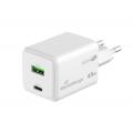 Ładowarka sieciowa MediaRange USB-C i USB-A, szybki adapter 45W biała