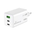 Ładowarka sieciowa MediaRange USB-C x 2 i USB-A, szybki adapter 100W biała