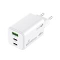 Ładowarka sieciowa MediaRange USB-C x 2 i USB-A, szybki adapter 65W biała