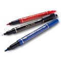Marker do płyt Pentel N75W, dwustronny pisak do CD/DVD, 2 końcówki okrągłe niebieski