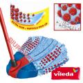 Mop paskowy Vileda Supermocio Velour 3xAction, zapasowy wkład z mikrofibry niebieski
