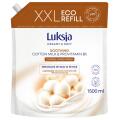 Mydło w płynie Luksja Creamy 1500 ml, zapas uzupełniający Eco Refill mleczko bawełniane i B5