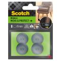 Podkładki ochronno-ślizgowe Scotch Move & Protect, okrągłe 19 mm, samoprzylepne, szare 8 sztuk