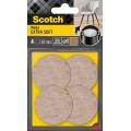 Podkładki wełniane Scotch Extra Soft, okrągłe 55 mm, samoprzylepne, beżowe 4 sztuki