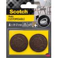 Regulowane podkładki filcowe Scotch Customisable, okrągłe 19-37 mm, samoprzylepne, beżowe 4 sztuki