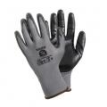 Rękawice do prac monterskich TK Gloves RAVEN, pokryte nitrylem, 12 par, szare rozmiar 11