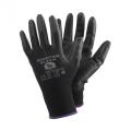 Rękawice do prac monterskich TK Gloves ROOSTER Black, powleczone poliuretanem, 12 par, czarne rozmiar 6