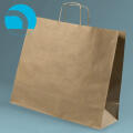 Torba papierowa 500 x 180 x 390 mm NC EcoBag 38L, ze skręcanym uchwytem brązowa