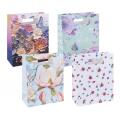 Torebka ozdobna na prezenty Donau HOME 26 x 32,5 x 10 cm, laminowana papierowa z rączką, 12 sztuk mix wzorów