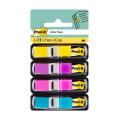 Zakładki indeksujące Post-it 12 x 43 mm, foliowe paski w podajniku, 4 x 35 sztuk 4 kolory neonowe