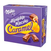 Alpejskie Mleczko Caramel Milka, waniliowa pianka z karmelem...