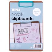 Deska Apli Nordik A5, drewniana podkładka do pisania z klips...