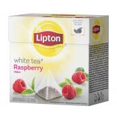 Herbata biała Lipton Malina, aromatyzowana, torebki piramidk...