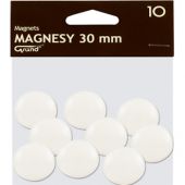 Magnesy do tablic Grand, okrągłe 30mm, plastikowe, 10 sztuk