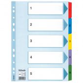 Przekładki numeryczne Esselte Mylar A4, kartonowe kolorowe