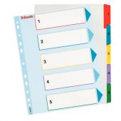 Przekładki numeryczne Esselte Mylar A4, kartonowe laminowane...