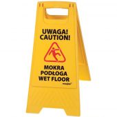 Stojak ze znakiem Reis Wet Floor / Mokra podłoga,